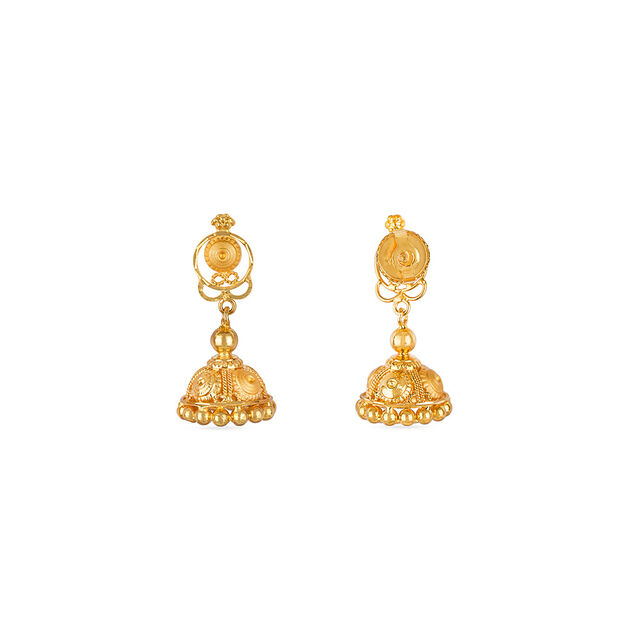 Tanishq 22KT Gold Jhumka for Women 3