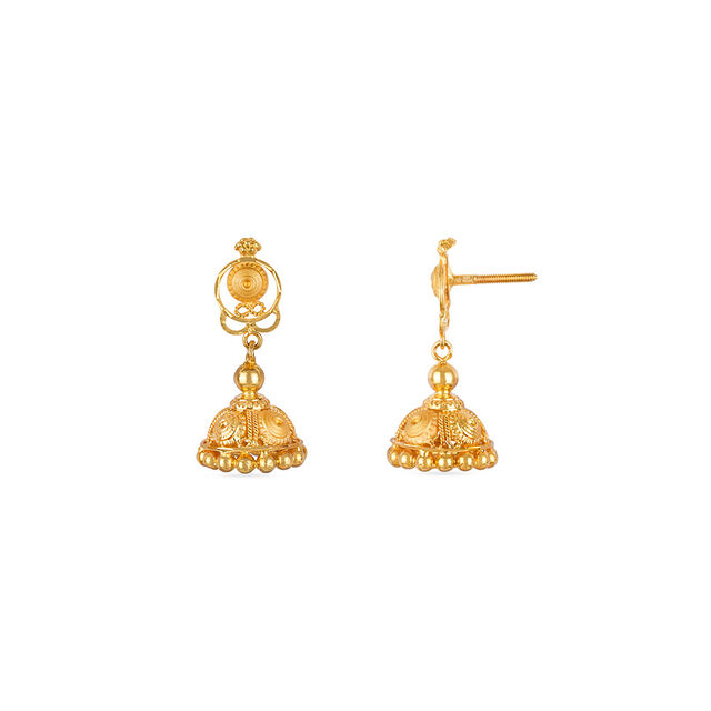 Tanishq 22KT Gold Jhumka for Women 4