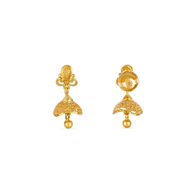 Tanishq 22KT Gold Jhumka for Women 3