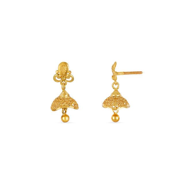 Tanishq 22KT Gold Jhumka for Women 4