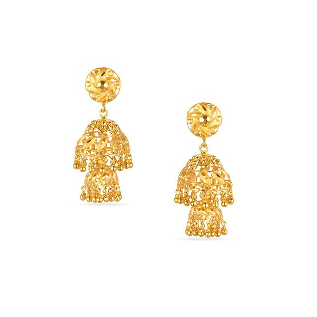 Tanishq 22KT Gold Jhumka for Women 