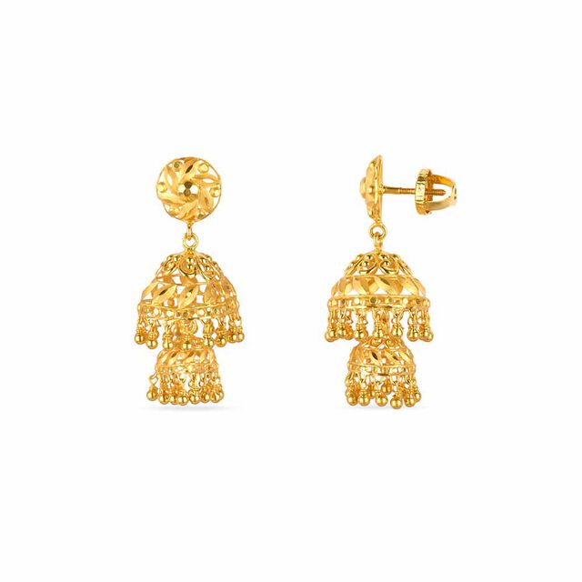 Tanishq 22KT Gold Jhumka for Women 2