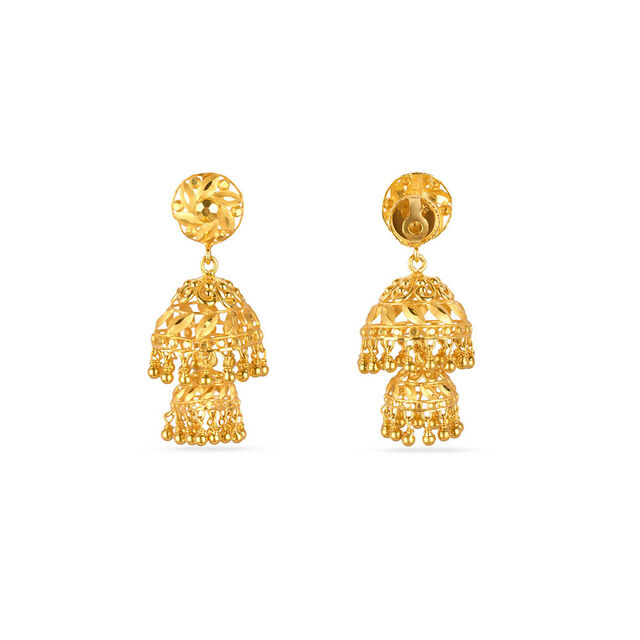 Tanishq 22KT Gold Jhumka for Women 3