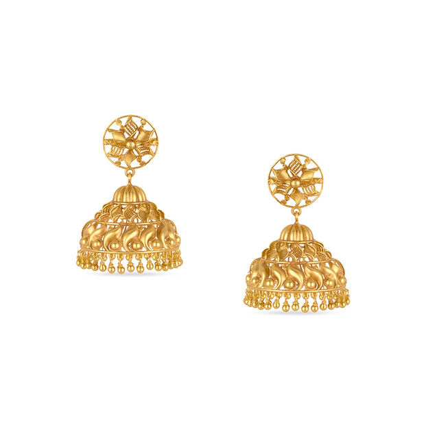 Tanishq 22KT Gold Jhumka for Women 