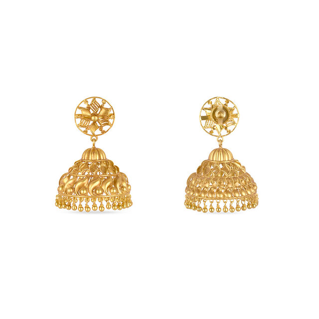 Tanishq 22KT Gold Jhumka for Women 3