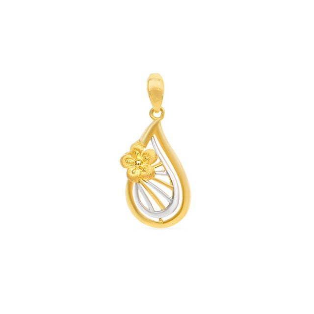 Tanishq 22KT Gold Floral Pendant for Women 