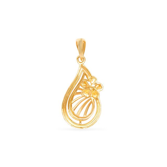Tanishq 22KT Gold Floral Pendant for Women 3