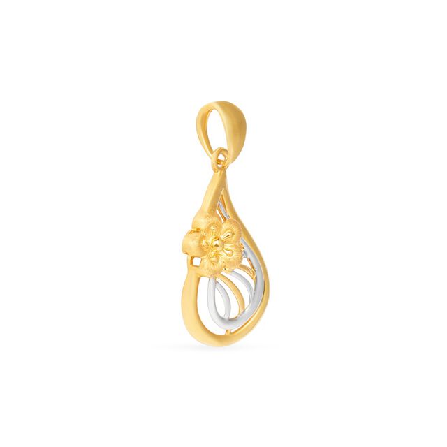 Tanishq 22KT Gold Floral Pendant for Women 4