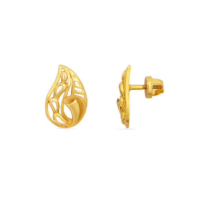 Tanishq 22KT Gold Stud Earrings for Women 3