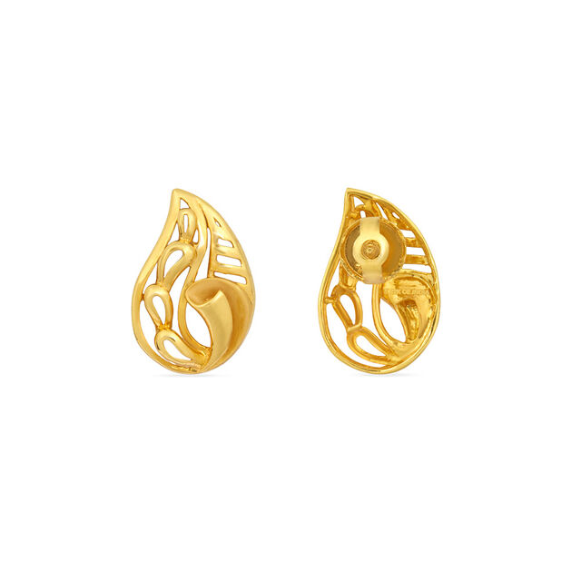 Tanishq 22KT Gold Stud Earrings for Women 4