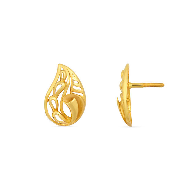 Tanishq 22KT Gold Stud Earrings for Women 5