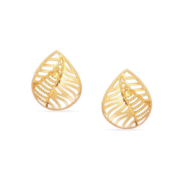 Tanishq 22KT Gold Stud Earrings for Women 