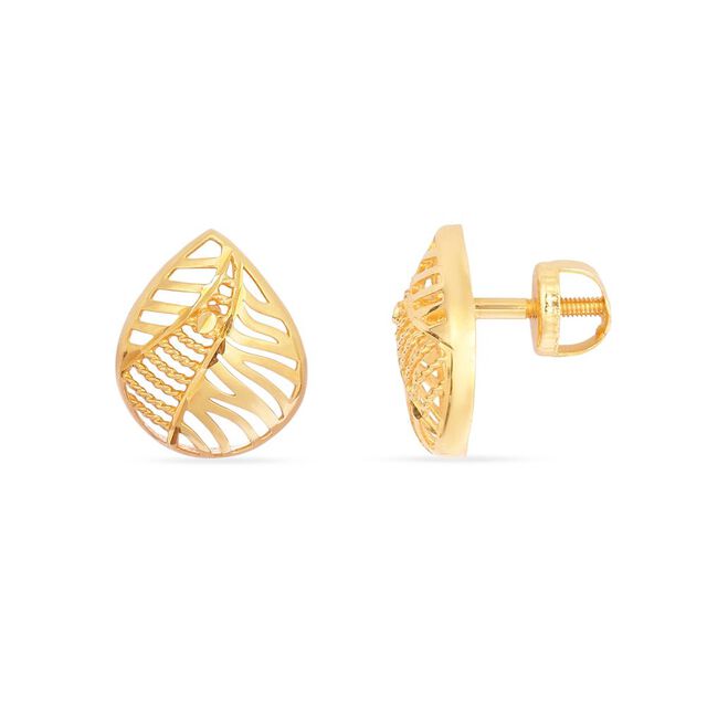 Tanishq 22KT Gold Stud Earrings for Women 2