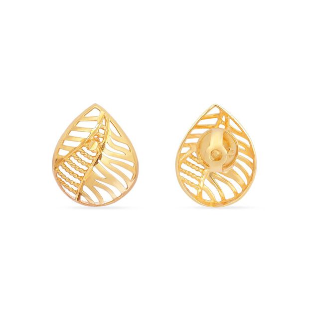 Tanishq 22KT Gold Stud Earrings for Women 3