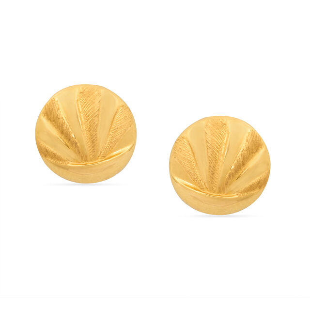 Tanishq 22KT Gold Stud Earrings for Women 