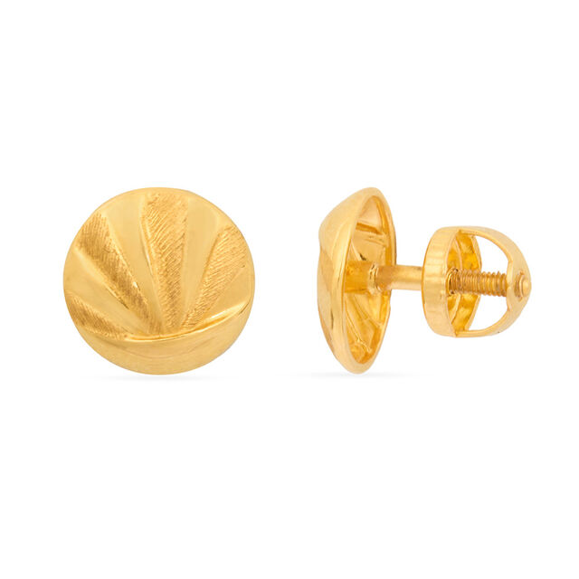 Tanishq 22KT Gold Stud Earrings for Women 2