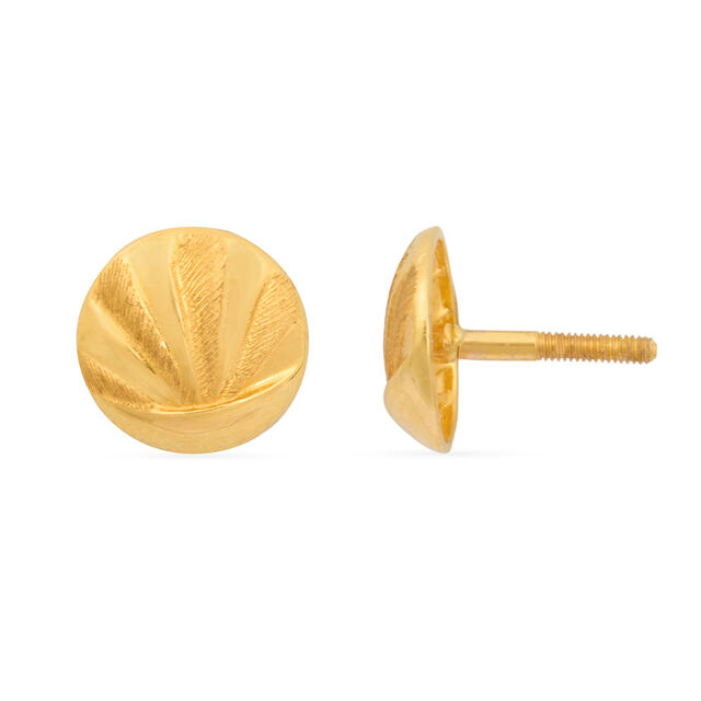 Tanishq 22KT Gold Stud Earrings for Women 4