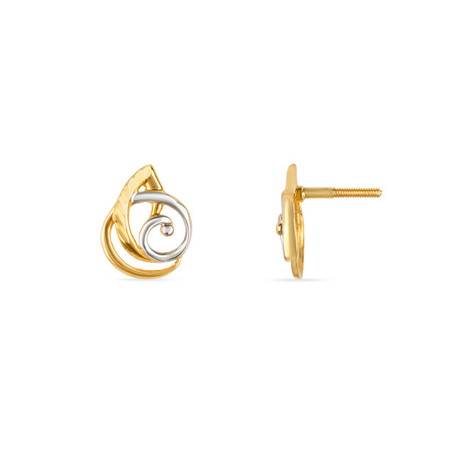 Tanishq 22KT Gold Stud Earrings for Women 4