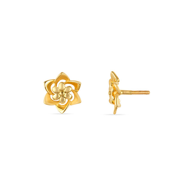Tanishq 22KT Gold Stud Earrings for Women 4