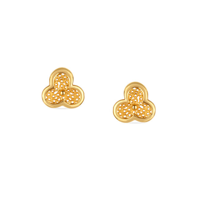 Tanishq 22KT Gold Stud Earrings for Women 