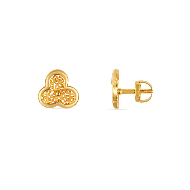 Tanishq 22KT Gold Stud Earrings for Women 2