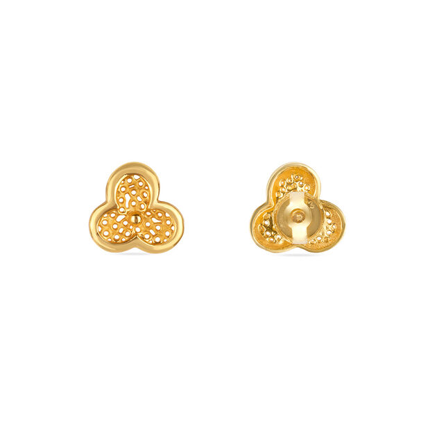 Tanishq 22KT Gold Stud Earrings for Women 3