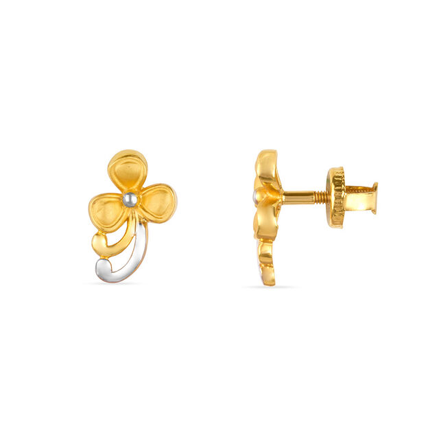 Tanishq 22KT Gold Stud Earrings for Women 2
