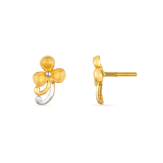 Tanishq 22KT Gold Stud Earrings for Women 4