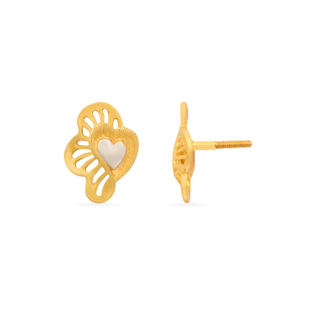 Tanishq 22KT Gold Stud Earring for Women 4