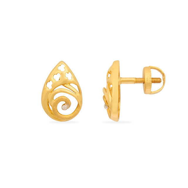 Tanishq 22KT Gold Stud Earring for Women 2