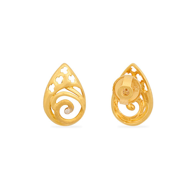 Tanishq 22KT Gold Stud Earring for Women 3
