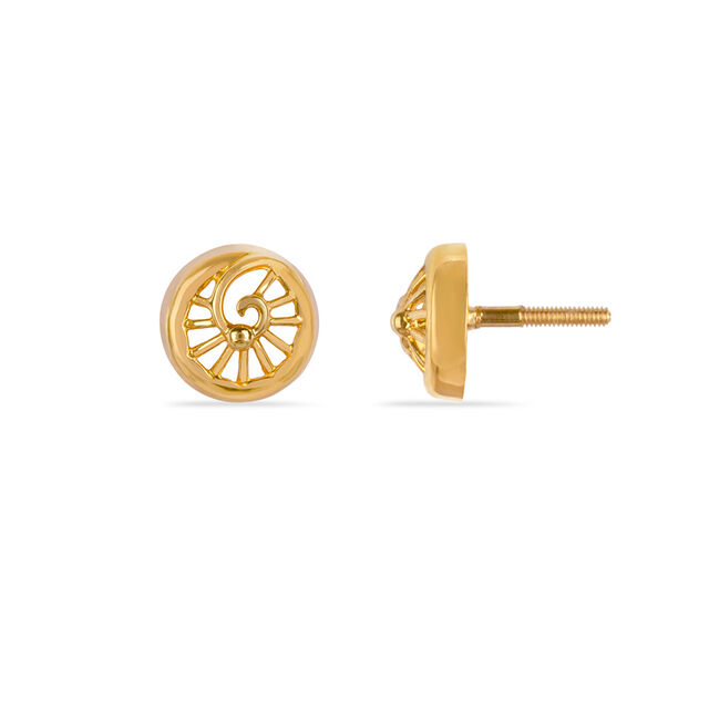 Tanishq 22KT Gold Stud Earring for Women 2