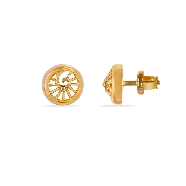 Tanishq 22KT Gold Stud Earring for Women 4