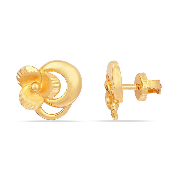 Tanishq 22KT Gold Stud Earring for Women 2