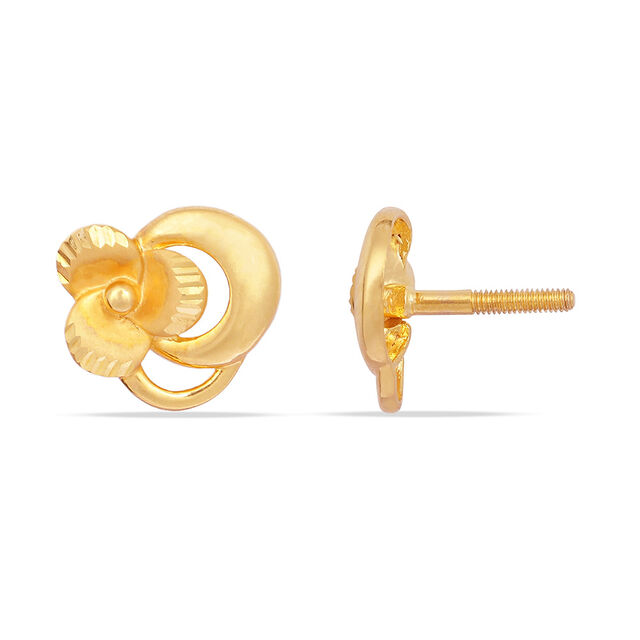Tanishq 22KT Gold Stud Earring for Women 4