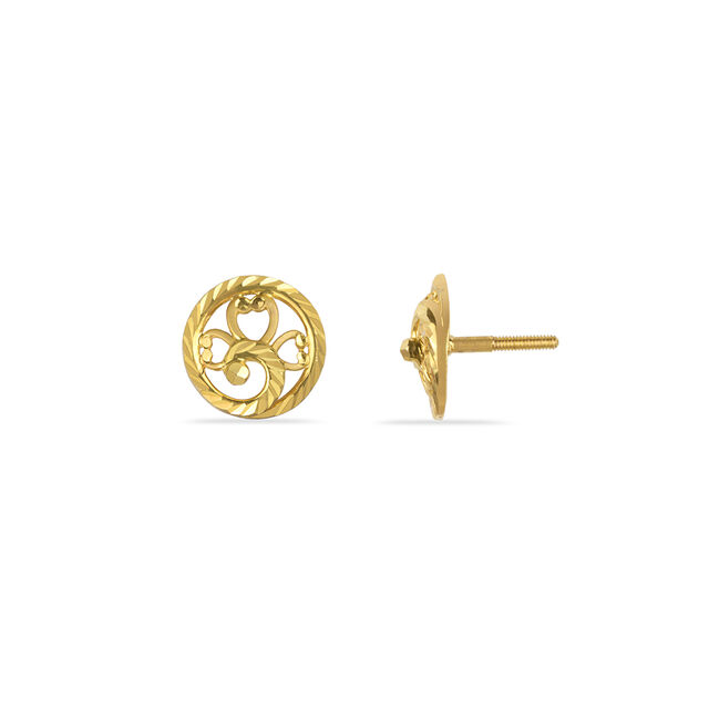 Tanishq 22KT Gold Stud Earring for Women 3