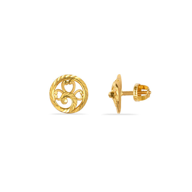 Tanishq 22KT Gold Stud Earring for Women 5
