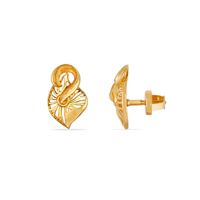 Tanishq 22KT Gold Stud Earring for Women 2