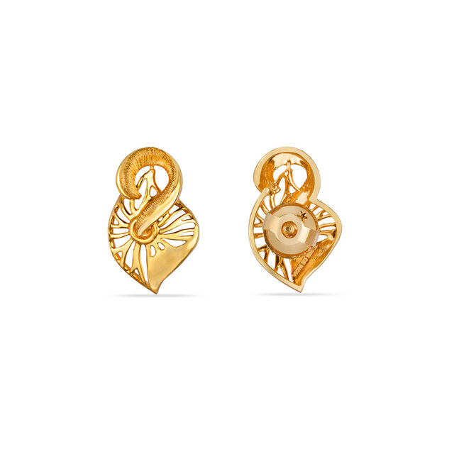 Tanishq 22KT Gold Stud Earring for Women 3