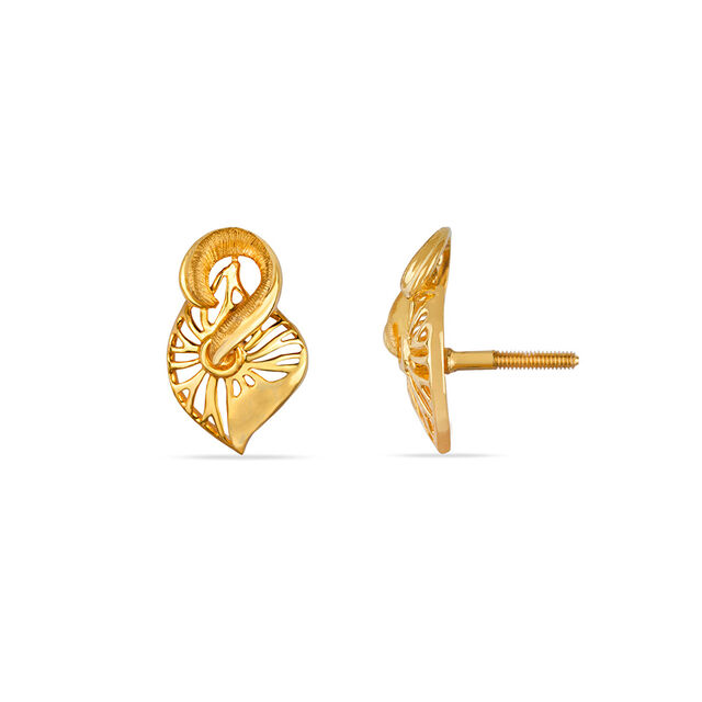 Tanishq 22KT Gold Stud Earring for Women 4
