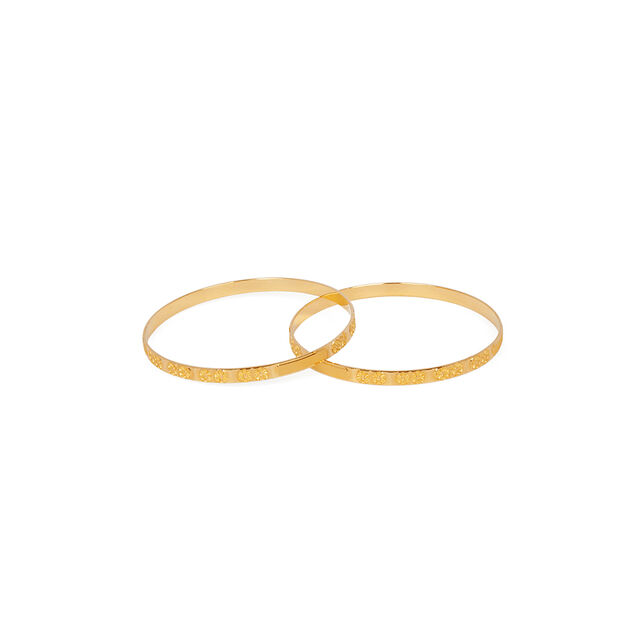 Tanishq Frame Grid Dual-Tone Bangles for Women in 22KT Gold 