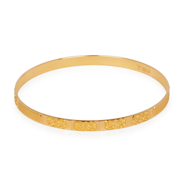 Tanishq Frame Grid Dual-Tone Bangles for Women in 22KT Gold 2