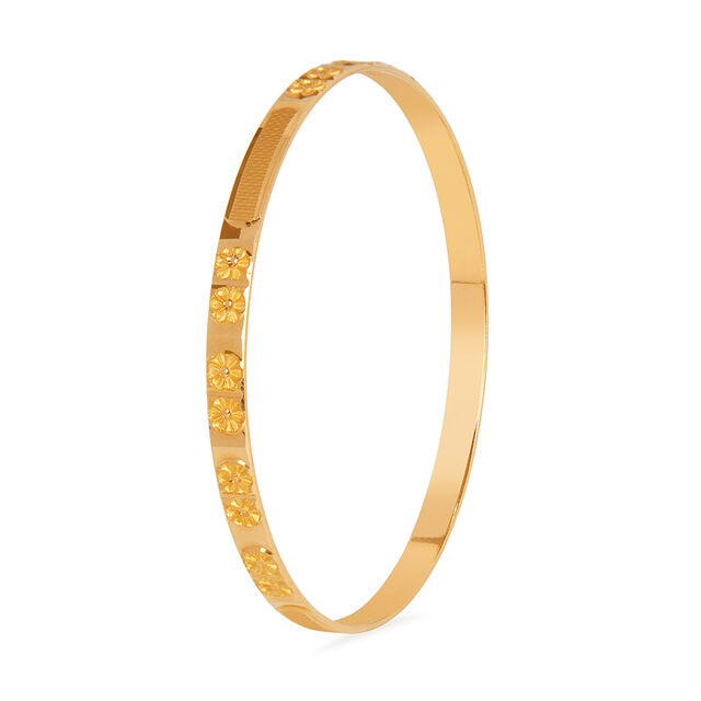 Tanishq Frame Grid Dual-Tone Bangles for Women in 22KT Gold 4