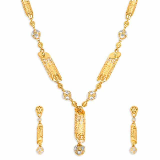 Tanishq 22KT Gold Neckwear & Earring for Women 