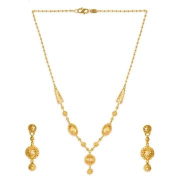 Tanishq 22KT Gold Neckwear + Earring for Women