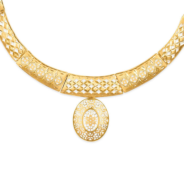 Tanishq 22KT Gold Neckwear + Earring for Women 2