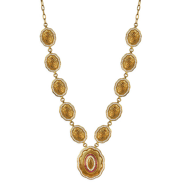 Tanishq 22KT CZ Neckwear with Pendant and Earrings for Women 2