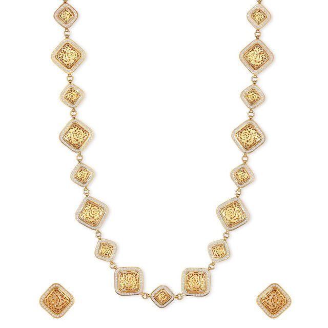Tanishq 22KT CZ Neckwear and Earring for Women 