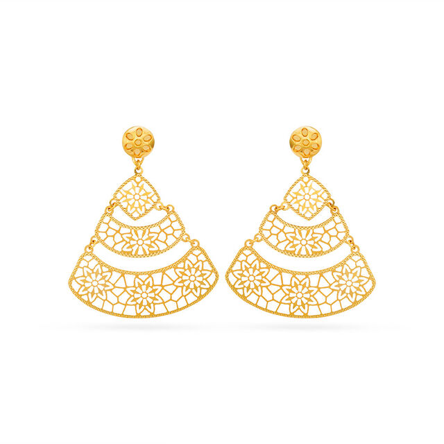 Tanishq 22 Karat Gold Earrings for Women 