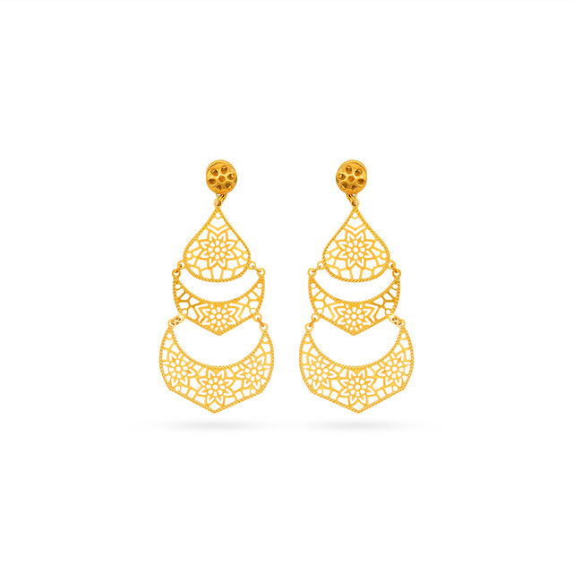 Tanishq 22 Karat Gold Earrings for Women 